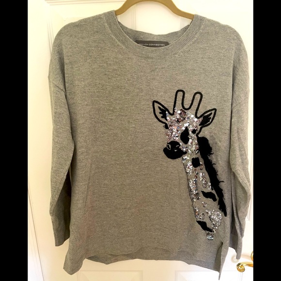 FRENCH CONNECTION giraffe sweater-size M - Picture 5 of 6